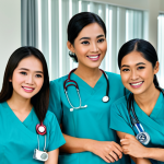 **

"A team of friendly nurses in a modern Malaysian hospital, fully clothed in modest nurse uniforms, smiling and working together, safe for work, appropriate content, perfect anatomy, natural proportions, professional healthcare setting, family-friendly atmosphere, soft lighting."

**