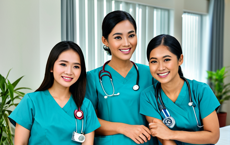 **

"A team of friendly nurses in a modern Malaysian hospital, fully clothed in modest nurse uniforms, smiling and working together, safe for work, appropriate content, perfect anatomy, natural proportions, professional healthcare setting, family-friendly atmosphere, soft lighting."

**