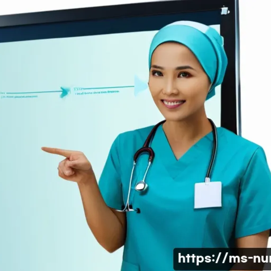 간호사의 환자 안전 관리 팁 - **Prompt:** A detailed, realistic depiction of a modern Malaysian hospital nursing station. A female...