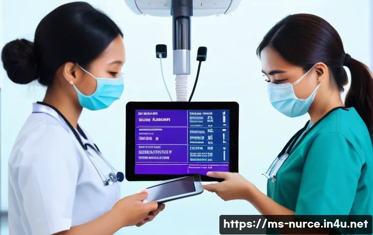 간호사 필수 약어와 의학 용어 - A busy Malaysian hospital emergency room scene showing a diverse team of nurses and doctors communic...
