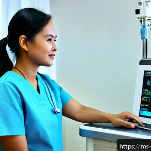 간호사 필수 중점 과목 정리 - A detailed and realistic hospital ICU scene in Malaysia showing a female Malay nurse in professional...