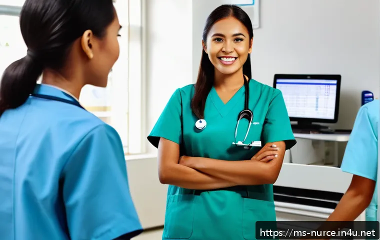 간호사 해외 자격 인정 국가 - A diverse group of professional nurses in a modern Australian hospital setting, wearing clean, well-...